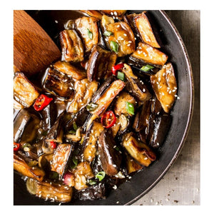 Stir fried Szechuan Aubergine by Jan O'Leary