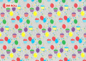 Gift Wrap Birthday - Baloons (3m Roll)