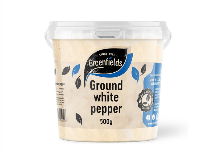 Greenfields - Ground White Pepper (500g TUB, CATERING PACK)