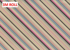 Kraft Gift Wrap - Stripes (3m Roll)