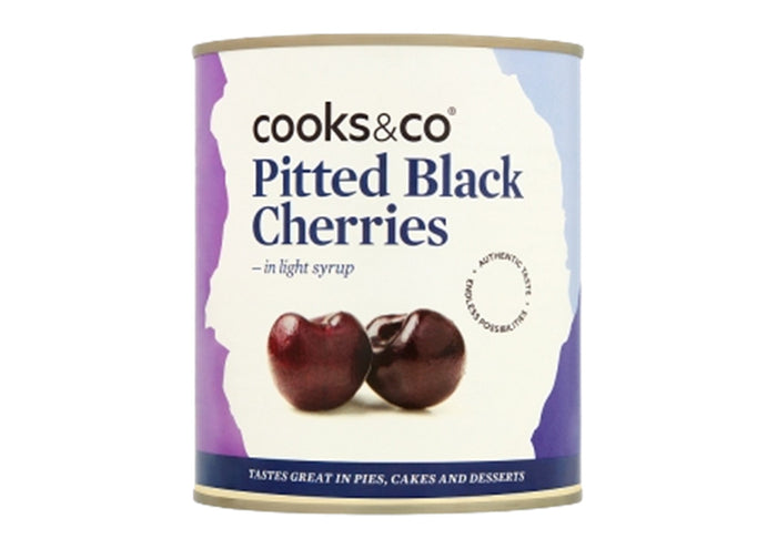 Cooks & Co - Pitted Black Cherries in Light Syrup (850g)