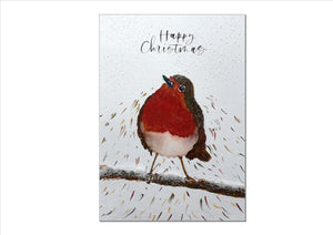 Stonebridge Designs - Christmas Card - ROBIN IN THE SNOW