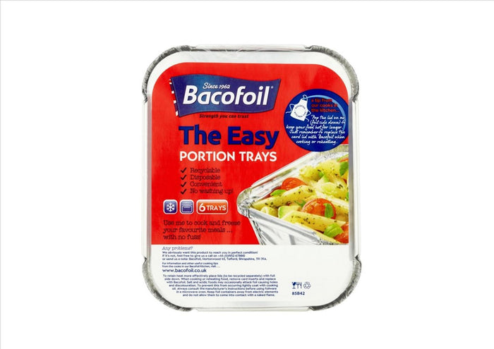 Bacofoil The Easy Portion Trays with Lids (6 Trays)